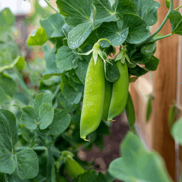 Alaska Pea plant growing in a garden