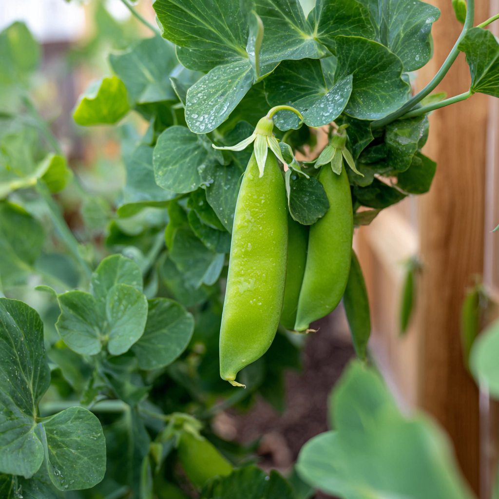 Alaska Pea plant growing in a garden
