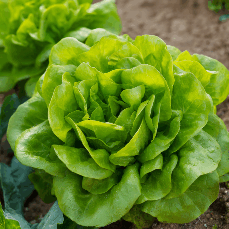Butter King Lettuce plant growing in a garden