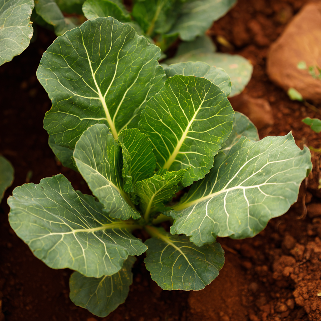 Vates Collard plant growing in a garden