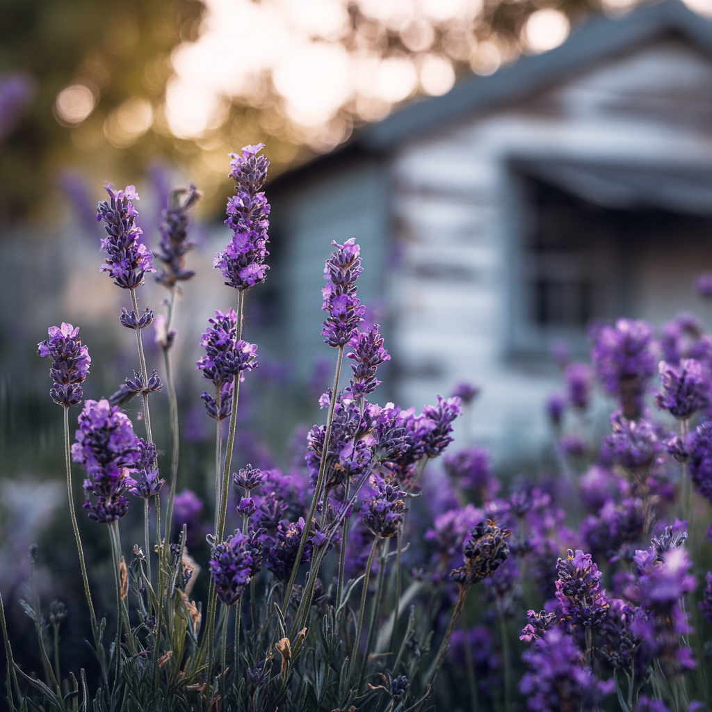 Lavender Vera herb growing in a garden