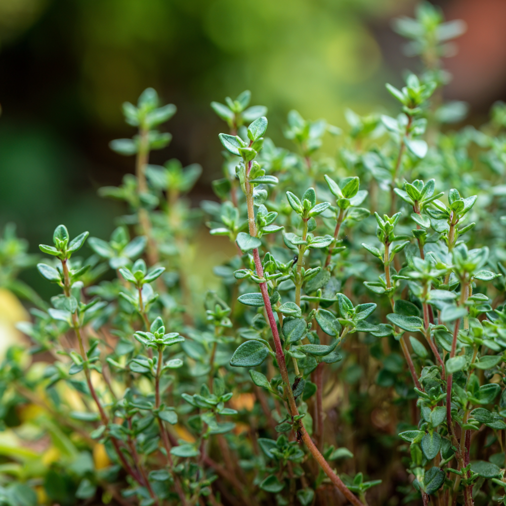 Common Thyme herb growing in a garden